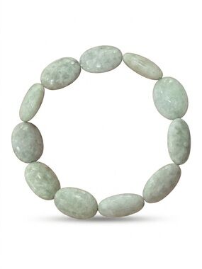JADE Natural Grade A Icy Light Green Jadeite Jade Bracelet